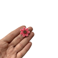 Aplique Flor Pequena Botão Rosa Médio Acrílico - 2 unidades - comprar online