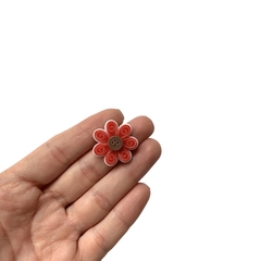Aplique Flor Pequena Botão Vermelho Acrílico - 2 unidades - comprar online