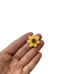 Aplique Flor Pequena Botão Amarelo Acrílico - 2 unidades - comprar online