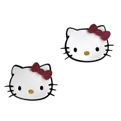 Aplique Hello Kitty Rostinho Grande Curvado Acrílico - 2 unidades - ApliqueMe | Apliques incríveis para seu artesanato!