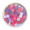 Aplique Micro Florzinhas de Tecido Tons Rosa Lilás e Branco - 200 unidades