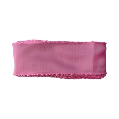 Fita Organza Rosa Borda Trabalhada (38mm) - 1 unidade