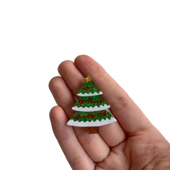 Aplique Árvore De Natal Neve Glitter Acrílico - 2 unidades - comprar online