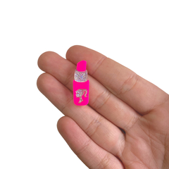 Aplique Mini Batom Barbie Rosa Neon Acrílico - 2 unidades - comprar online