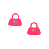 Aplique Mini Bolsa Barbie Rosa Neon Acrílico - 2 unidades