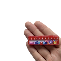 Aplique Hair Clips Régua Vermelha Confete Letrinhas Acrílico - 2 unidades - comprar online