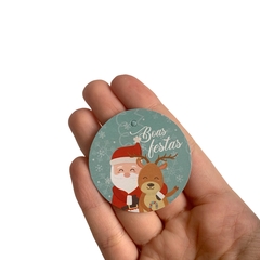 Tag Redonda Boas Festas Natalina De/Para (4.8cm) - 10 unidades na internet