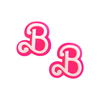 Aplique Letra B Barbie Rosa Neon Acrílico - 2 unidades