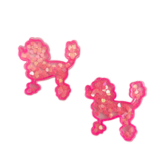 Aplique Cachorrinho Barbie Corações Rosa Neon Acrílico - 2 unidades