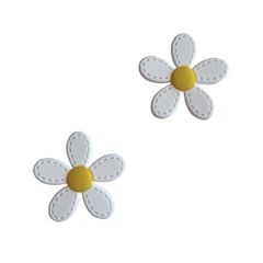 Aplique Flor Pétala Costurinha Branca Emborrachado (4.2cm) - 2 unidades