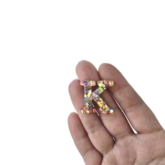 Aplique Letra K Arredondada Confete Colorido - 2 unidades - comprar online