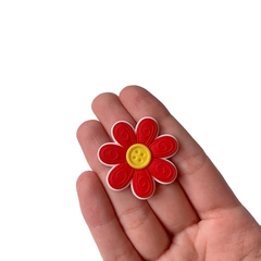 Aplique Flor Botão Vermelha Emborrachado - 2 unidades - comprar online