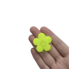 Aplique Flor Dupla Transparente Amarelo Neon - 2 unidades na internet