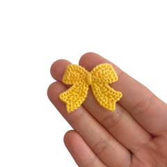 Aplique Lacinho Com Ponta Crochê Amarelo (2.7cm) - 2 unidades - comprar online