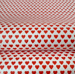 Lonita Pvc Branca Corações Vermelho (25x40cm) - 1 unidade