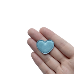 Aplique Coração Redondinho Azul Lonita Escama Sereia - 2 unidades - ApliqueMe | Apliques incríveis para seu artesanato!