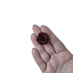 Aplique Flor de Tecido Marrom (3cm) - 5 unidades - comprar online