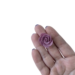 Aplique Flor de Tecido Rosé (3cm) - 5 unidades - comprar online