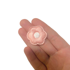 Aplique Flor de Linha Redonda Rosa Claro (3cm) - 2 unidades - comprar online