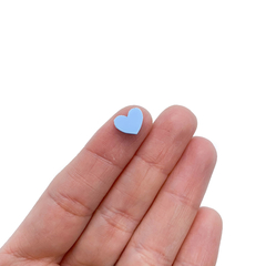 Aplique Micro Corações Acrílico Azul Bebê - 10 unidades - comprar online