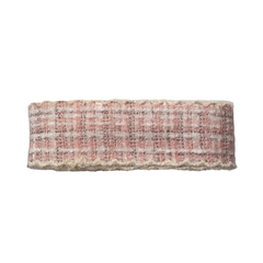 Fita Tweed Borda Escalope Branca e Rosa (38mm) - 1 unidade