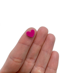 Aplique Micro Corações Acrílico Pink - 10 unidades - comprar online