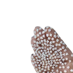 Tecido Tule Pontinhos Glitter Flocado Off White (29x45) - 1 unidade - comprar online