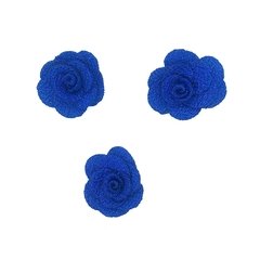 Aplique Flor De Tecido Azul Royal