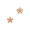 Aplique Estrela Boiadeira Rosa com DouradoGlitter Acrílico - 2 unidades