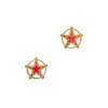Aplique Estrela Boiadeira Pink com Dourado Glitter Acrílico - 2 unidades