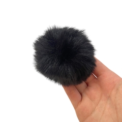 Pompom Pelinho Liso Preto (8.0cm) - 2 unidades - comprar online