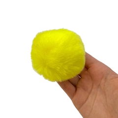 Pompom Pelinho Liso Amarelo Neon (8.0cm) - 2 unidades - comprar online