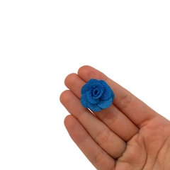 Aplique Flor Tecido Azul Turquesa (2.5cm) - 5 unidades - comprar online
