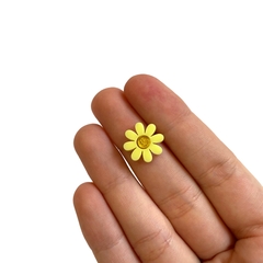 Aplique Margarida Miolo Amarelo Glitter Cores Mistas (1.5cm) Acrílico - 4 unidades - comprar online
