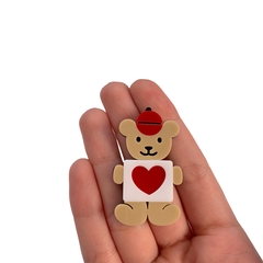 Aplique Ursinho Maple Bear Coração Vermelho Acrílico - 2 unidades - comprar online