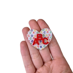 Aplique Coração Letrinhas Abc Vermelho Acrílico - 2 unidades - comprar online