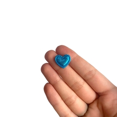 Aplique Mini Coração Metalizado Azul - 10 unidades - comprar online
