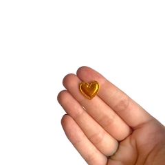 Aplique Mini Coração Metalizado Amarelo - 10 unidades - comprar online