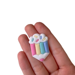 Aplique Lápis Escolar Granulado Colorido Candy Emborrachado - 2 unidades - comprar online