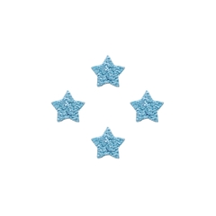 Aplique Mini Estrela Flocada Azul