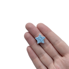 Aplique Mini Estrela Flocada Azul - 4 unidades - comprar online