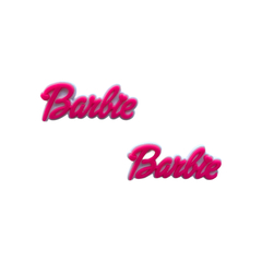 Aplique Palavra Barbie Dupla Rosa Neon e Branco Emborrachado - 2 unidades