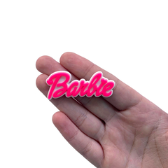 Aplique Palavra Barbie Dupla Rosa Neon e Branco Emborrachado - 2 unidades - comprar online