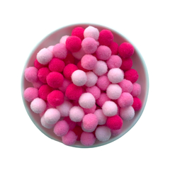 Pompom Pequeno Tons Rosa (10mm) - 6 gramas