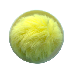 Pompom Pelinho Liso Amarelo (7cm) - 2 unidades