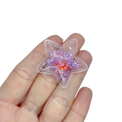 Aplique Estrela Plástico Pequena com Cristais Lilás e Morangos - 2 unidades - comprar online