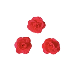 Aplique Flor De Tecido Rosa Neon (3cm) - 5 unidades na internet