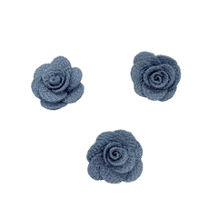 Aplique Flor de Tecido Cinza (3cm) - 5 unidades