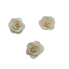 Aplique Flor de Tecido Creme (3cm) - 5 unidades