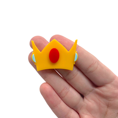 Aplique Coroa da Princesa Peach Super Mário Acrílico - 2 unidades - comprar online